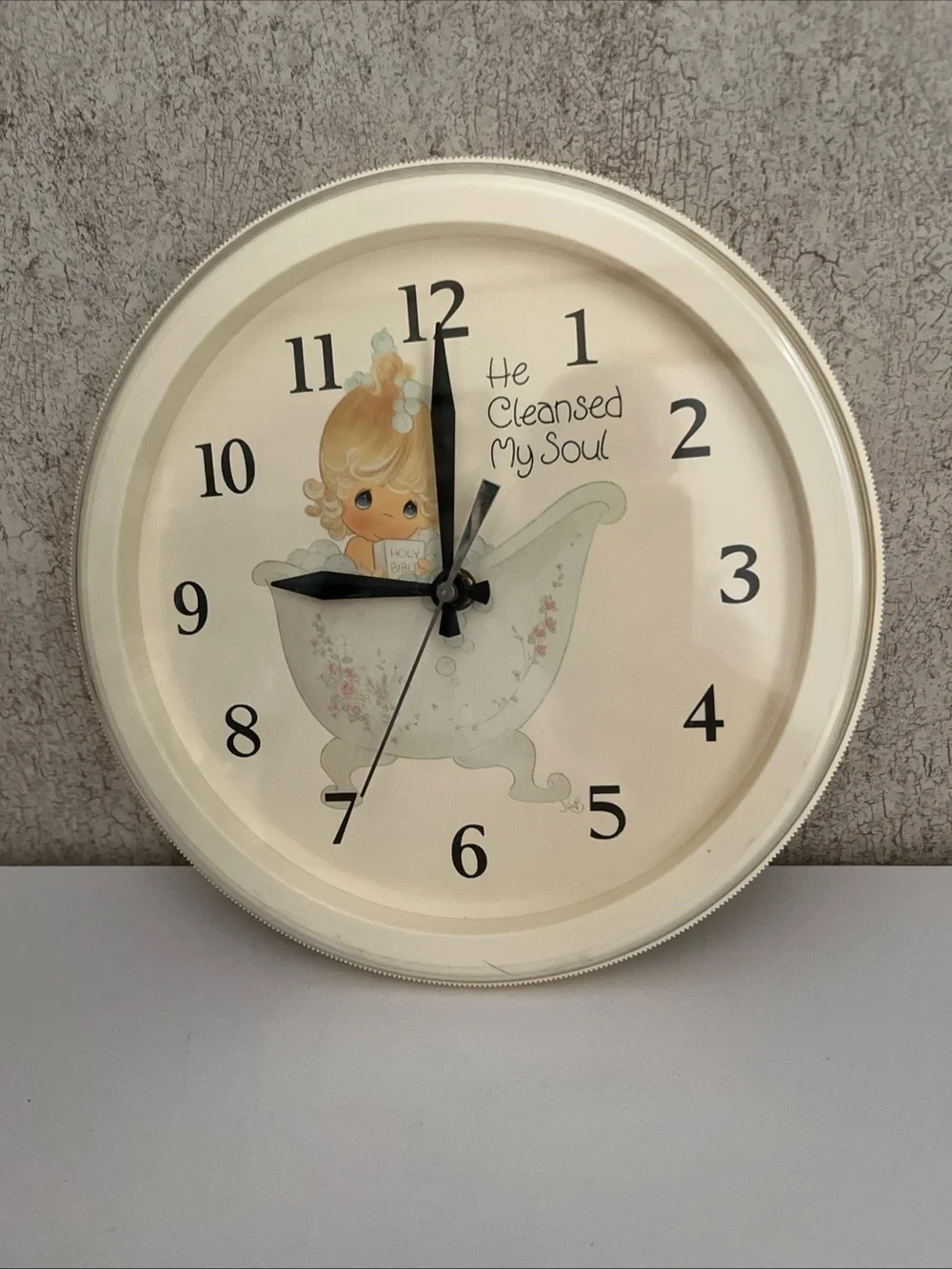 Precious Moments Clock He Clensed My Soul Seth Thomas Model 6110 Works